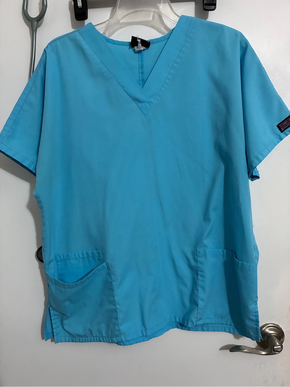 Cherokee V-Neck Medical Scrub Top - Bright Turquoise